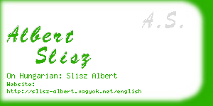 albert slisz business card
